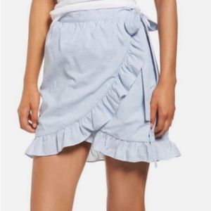 Madewell Blue Wrap Skirt 00 EUC